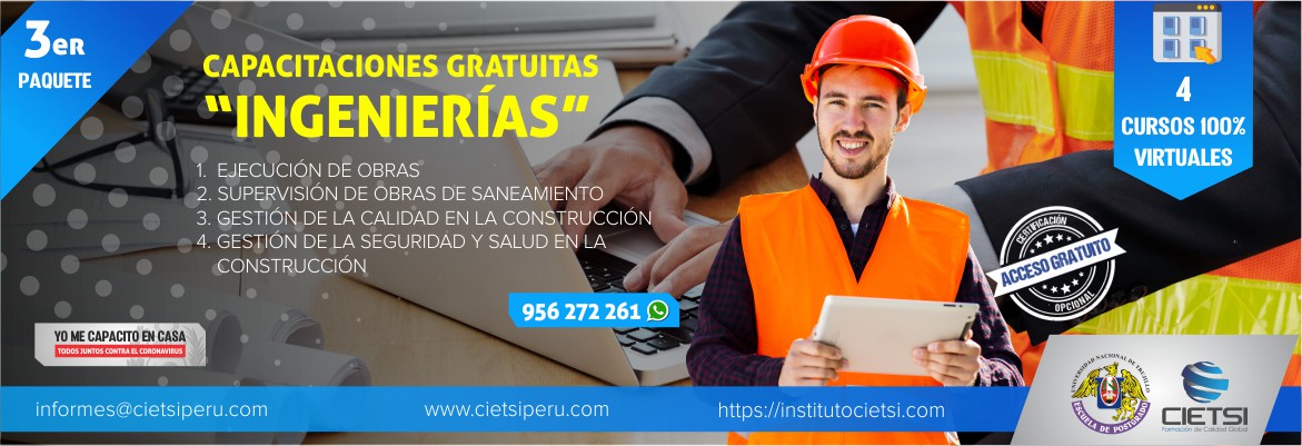 3ER PAQUETE DE CAPACITACIONES GRATUITAS VIRTUALES (INGENIERÍAS)