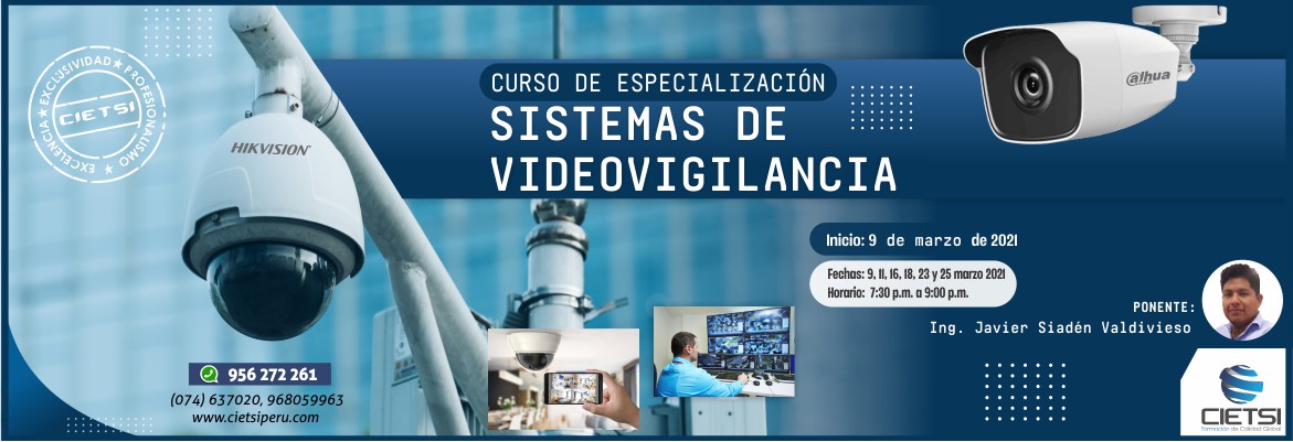 CURSO DE ESPECIALIZACIÓN SISTEMAS DE VIDEOVIGILANCIA 2021