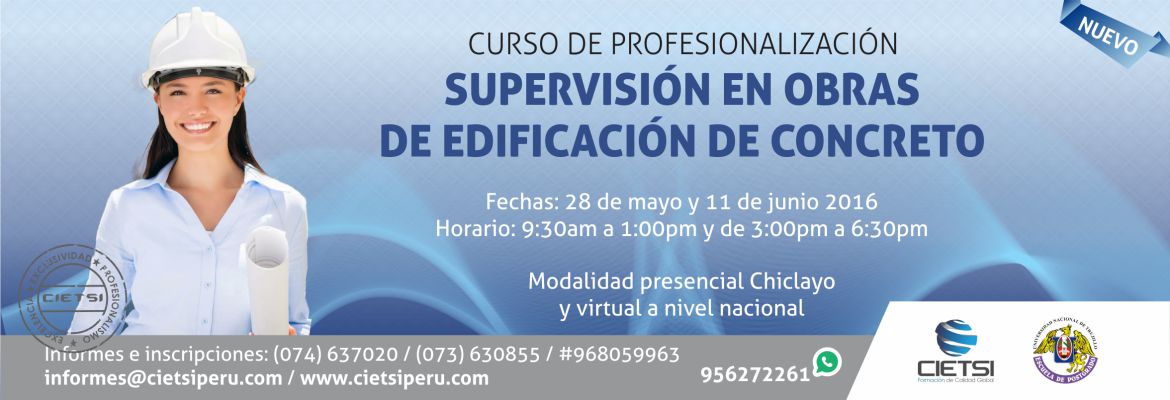 curso de profesionalizaciOn en supervisiOn en obras de edificaciOn de concreto