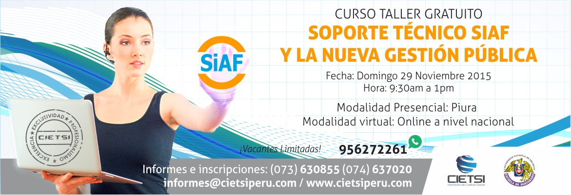 curso taller soporte tEcnico siaf y la nueva gestiOn pUblica