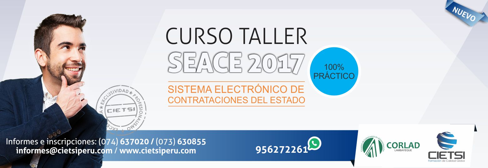 curso taller sistema electrOnico de contrataciones del estado seace 2017   2018