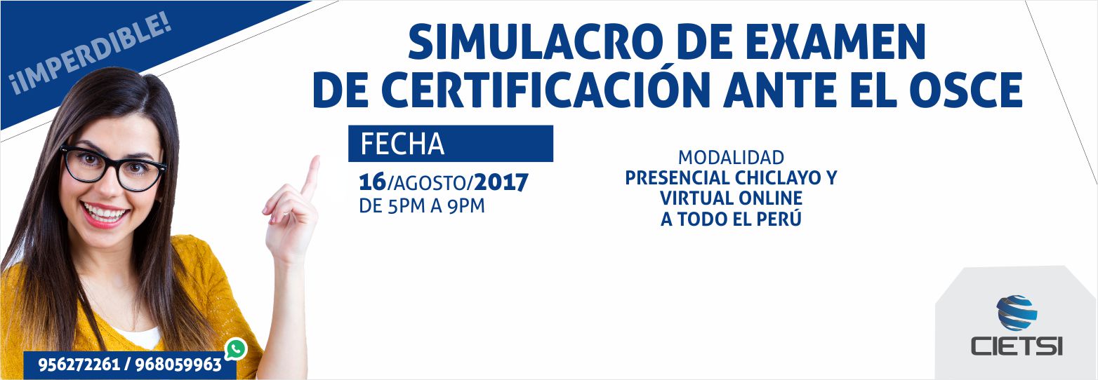 SIMULACRO DE EXAMEN DE CERTIFICACIÓN ANTE EL OSCE 2017