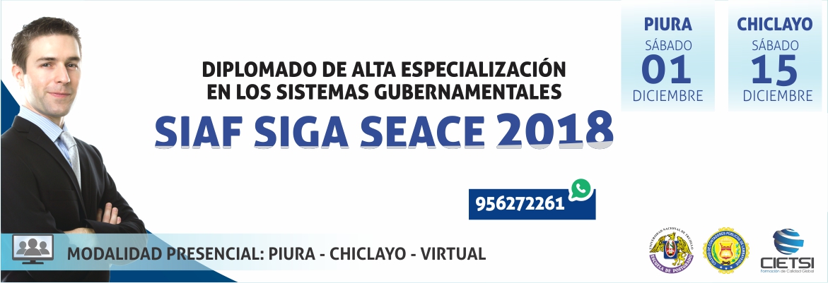 diplomado de alta especializaciOn en los sistemas gubernamentales de gestiOn pUblica siaf siga seace 2018     7ma ediciOn